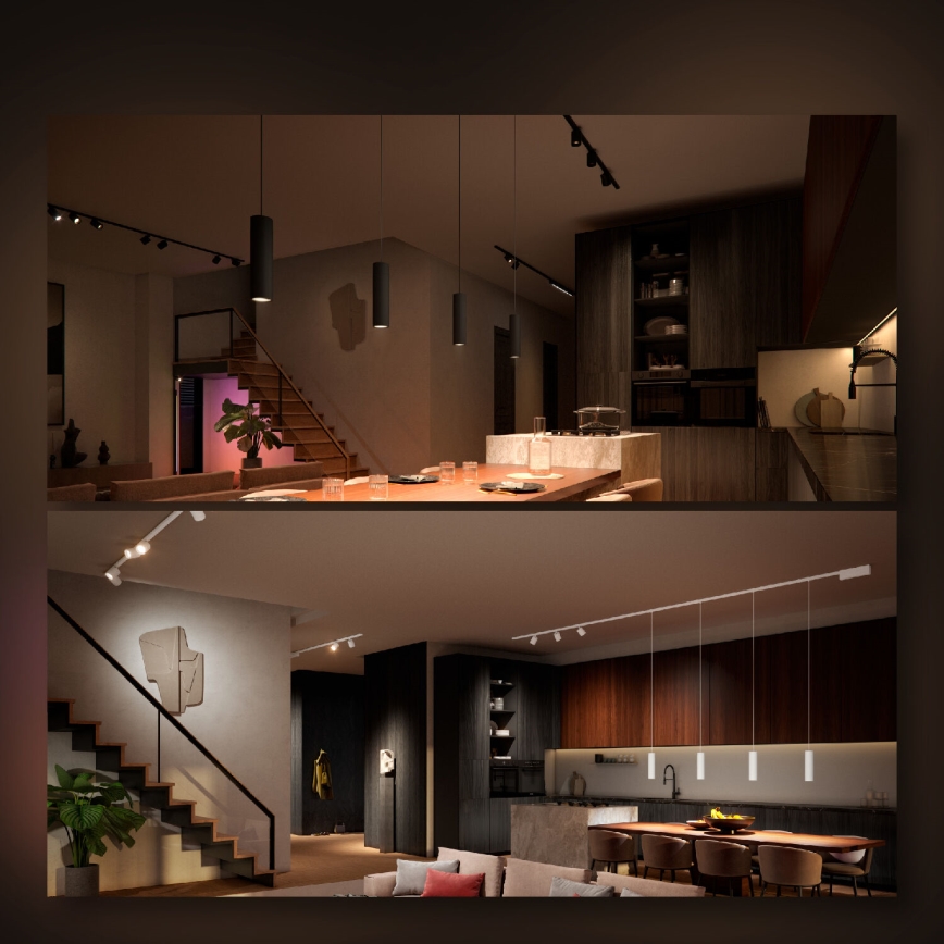 Philips - НАБІР 4x LED RGB світильник з регулюванням яскравості для трекової системи Hue PERIFO LED RGB/44,6W/230V 2000-6500K