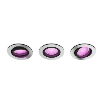 Philips - Набор 3x светодиодных диммируемых встраиваемых RGB-светильника Hue CENTURA 1xGU10/5,7W/230V 2000-6500K