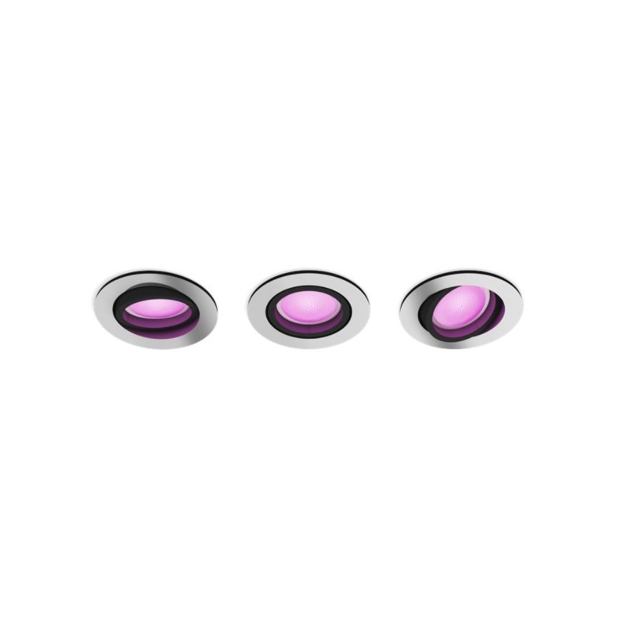 Philips - Набор 3x светодиодных диммируемых встраиваемых RGB-светильника Hue CENTURA 1xGU10/5,7W/230V 2000-6500K