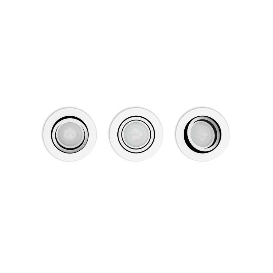 Philips - Набор 3x светодиодных диммируемых встраиваемых RGB-светильника Hue MILLISKIN 1xGU10/5,7W/230V 2200-6500K