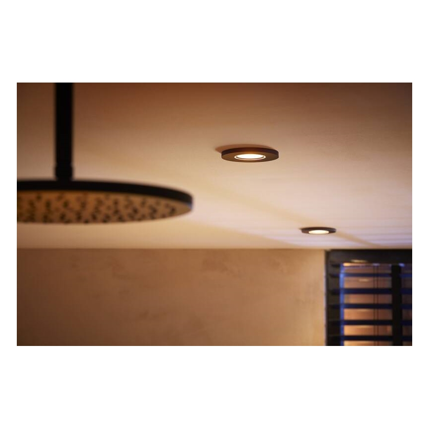 Philips - НАБОР 3x Светодиодный встроенный RGBW-светильник для ванной с регулированием яркости Hue XAMENTO 1xGU10/5,7W/230V 2200-6500K IP44