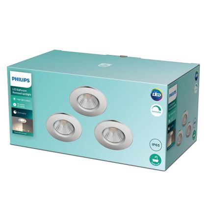 Philips - НАБОР 3x Светодиодный светильник для ванной комнаты с регулированием яркости DIVE 1xLED/5,5W/230V IP65