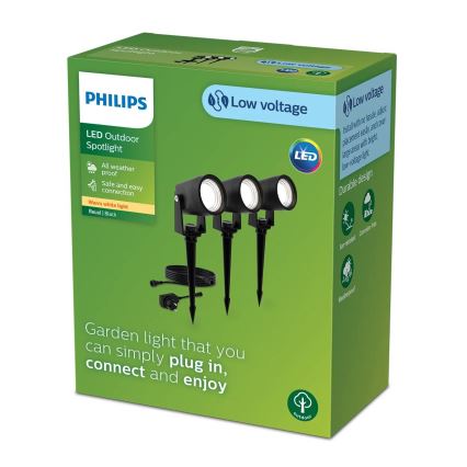 Philips - НАБОР 3x Светодиодный уличный светильник GARDENLINK REUEL LED/1,5W/230V 2700K IP44
