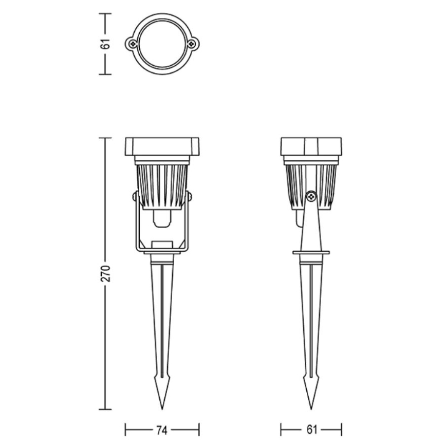 Philips - НАБОР 3x Светодиодный уличный точечный светильник CAPER LED/1,5W/24/230V IP44