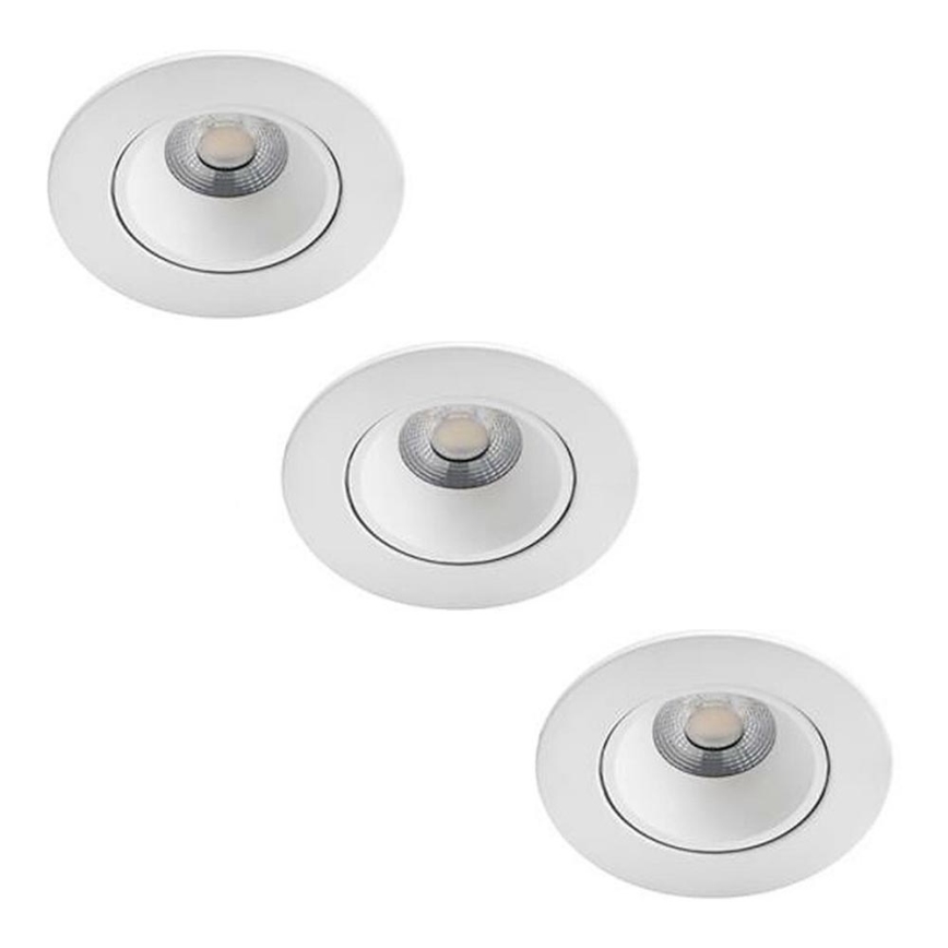 Philips - НАБОР 3x Светодиодный встроенный потолочный светильник для ванной комнаты с регулированием яркости ABROSA LED/9W/230V IP44
