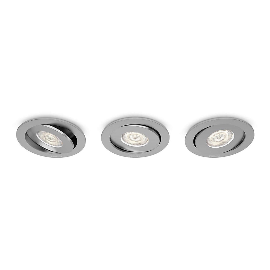 Philips - НАБОР 3x Светодиодный встроенный светильник с регулированием яркости LED/4,5W/230V