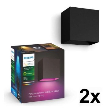 Philips - набор из 2 диммируемых наружных настенных светильников RGBW Hue RESONATE LED/8W/230V 2000-6500K IP44