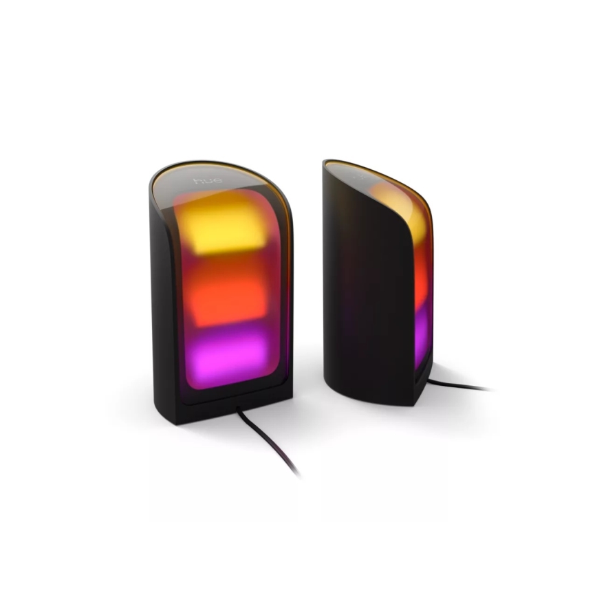 Philips - набор из 2 шт. RGBW светодиодных диммируемых проекционных светильников Hue PLAY, LED, 20 Вт, 230 В, 2000–6500 К, черный