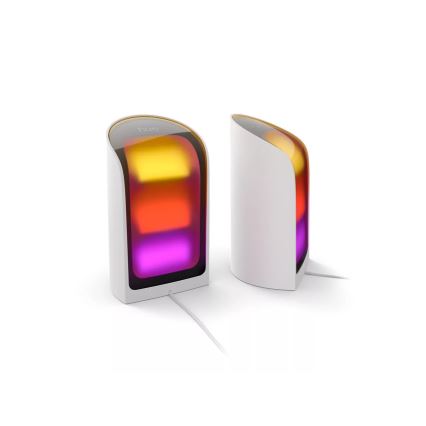 Philips - комплект из 2 проекционных светильников Hue PLAY LED RGBW, диммируемые, 20 Вт/230 В, 2000–6500K, белый