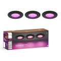 Philips - Набор из 3 диммируемых RGBW LED встраиваемых светильников для ванной Hue SLIM, 8,3 Вт/230 В, 1000–20000 K, чёрный P44