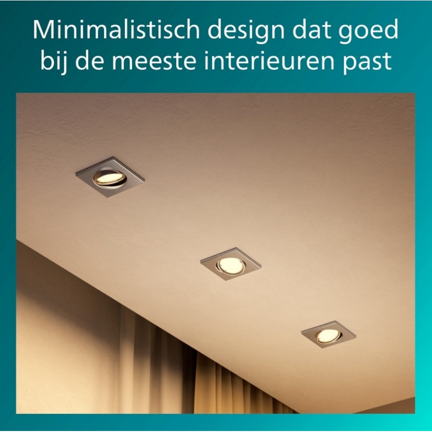 Philips - Набор из 3 встраиваемых потолочных светильников PERIDOT 1xGU10/7W/230V, серебристый