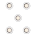 Philips - набор из 5 встраиваемых потолочных светильников PERIDOT, 1xGU10/7W/230V, белый