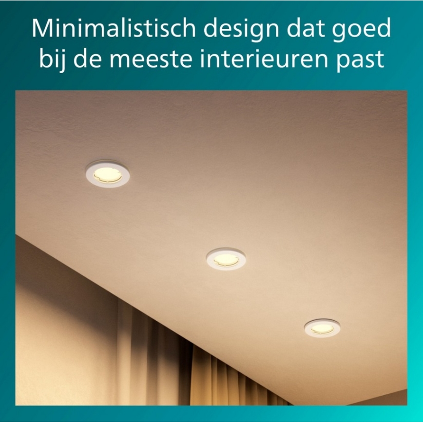 Philips - набор из 5 встраиваемых потолочных светильников PERIDOT, 1xGU10/7W/230V, белый