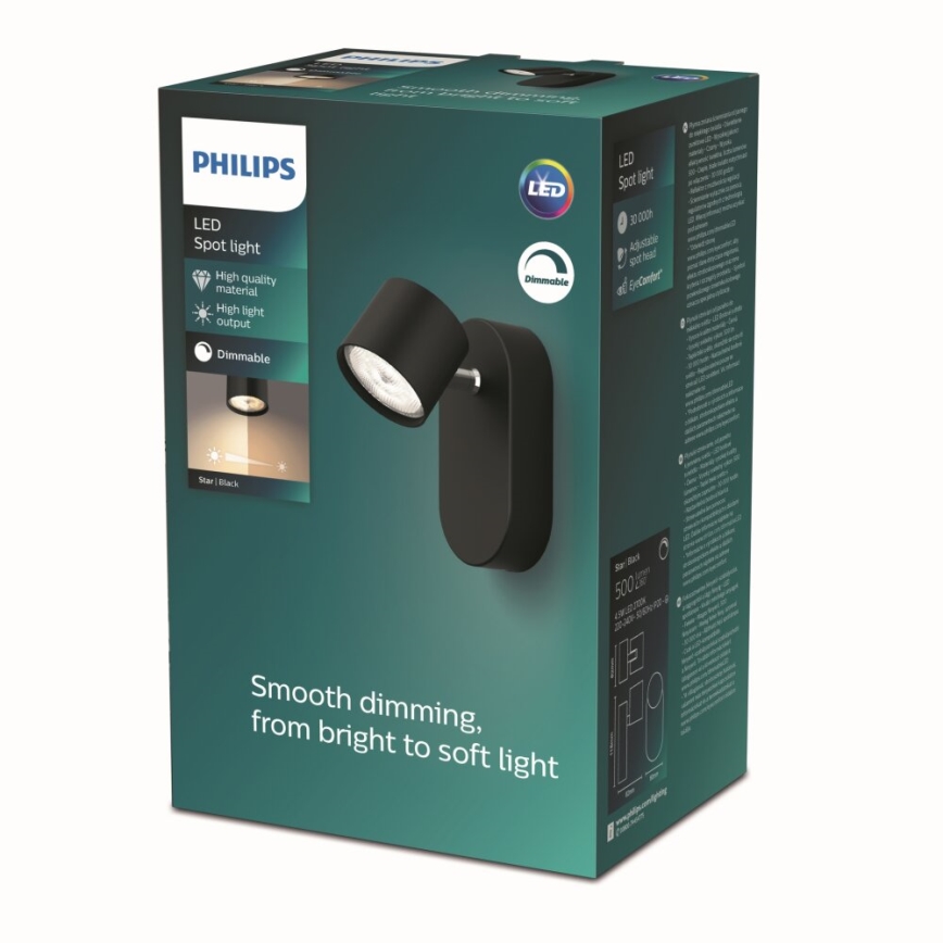 Philips - Настінний точковий LED світильник з регулюванням яскравості LED/4,5W/230V