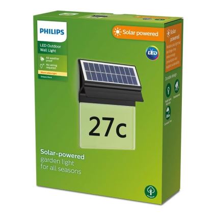 Philips - Номер дома со светодиодной подсветкой на солнечной батарее ENKARA LED/0,2W/3,7V 1800 mAh IP44