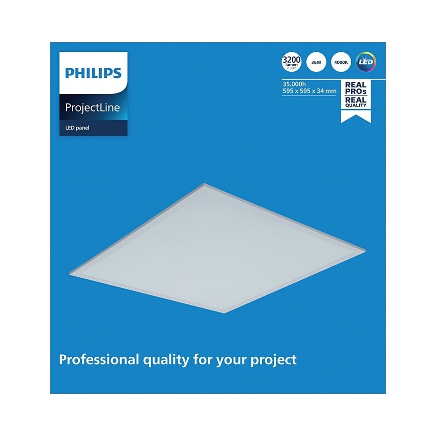 Philips - Встраиваемая светодиодная панель PROJECTLINE LED/36W/230V 59,5x59,5 см