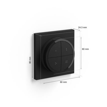 Philips - пульт ДК з перемикачем Hue TAP 1xCR2032 чорний
