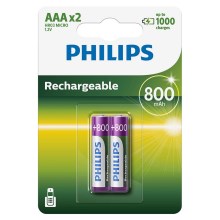 Philips R03B2A80/10 - Аккумуляторные батарейки AAA MULTILIFE NiMH/1,2V/800 мАч 2 шт.