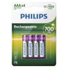 Philips R03B4A70/10 - 4 шт. Акумулятор AAA MULTILIFE NiMH/1,2V/700 mAh