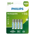Philips R03B4RTU10/10 - 4 шт. акумуляторні батареї AAA NiMH/1,2В/1000 мАг