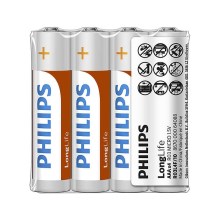 Philips R03L4F/10 - 4 шт. Цинк-хлоридна батарея AAA LONGLIFE 1,5V 450mAh