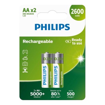 Philips R6B2A260/10 - 2 шт. акумуляторні батареї AA MULTILIFE NiMH/1,2В/2600 мАг
