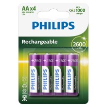 Philips R6B4B260/10 - Аккумуляторные батарейки AA MULTILIFE NiMH/1,2V/2600 мАч 4 шт.