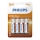 Philips R6L4B/10 - 4 шт. Цинк-хлоридна батарея AA LONGLIFE 1,5V 900mAh