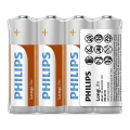 Philips R6L4F/10 - 4 шт. Цинк-хлоридна батарейка AA LONGLIFE 1,5В 900мАг