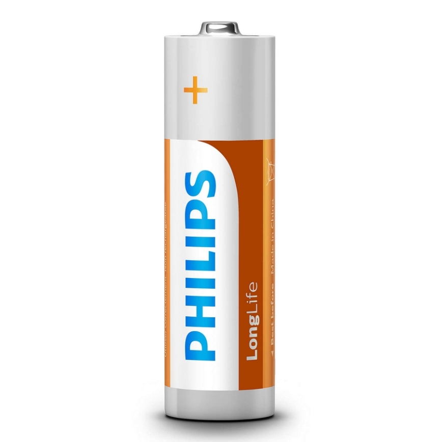 Philips R6L4F/10 - 4 шт. Цинк-хлоридна батарея AA LONGLIFE 1,5V 900mAh