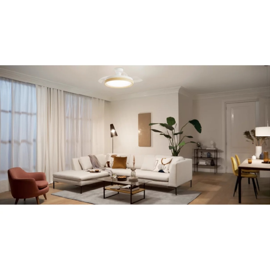 Philips - затемнюваний LED стельовий світильник з вентилятором BLISS LED/35W/230V коричневий + пульт дистанційного керування