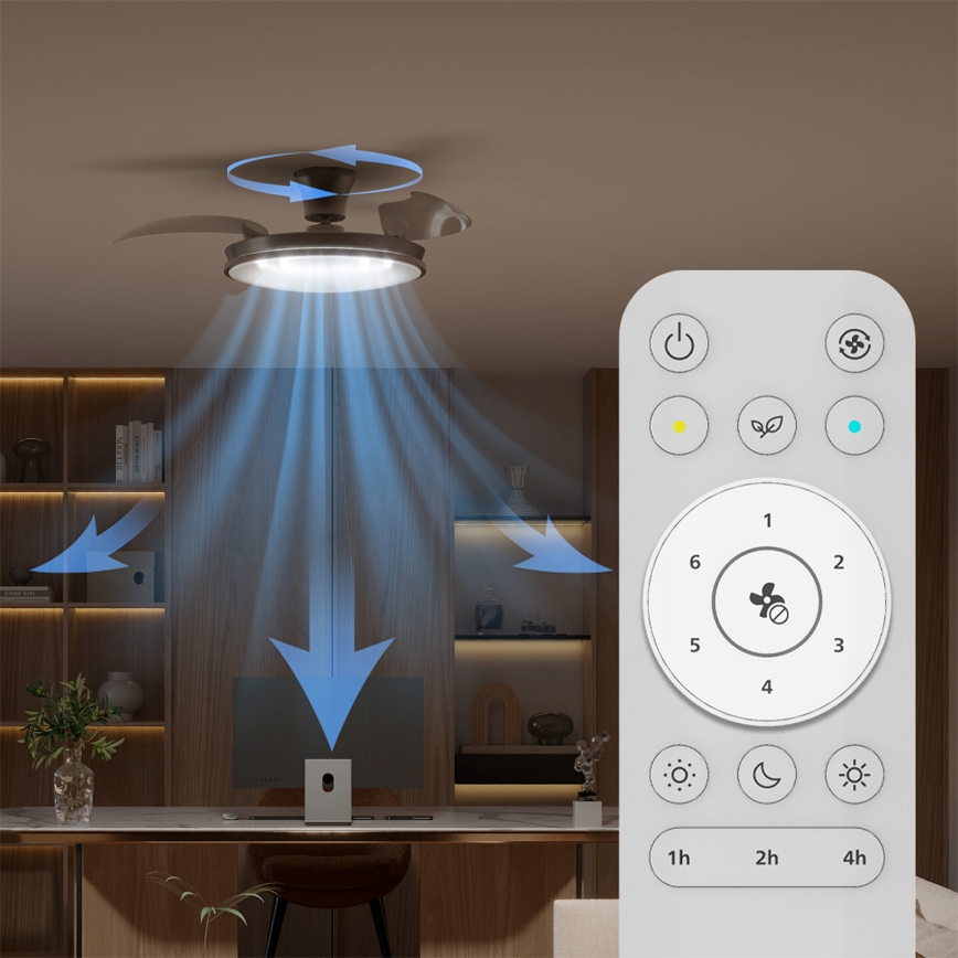 Philips - LED димований стельовий світильник з вентилятором ATLAS LED/35W/230V матовий хром + дистанційне керування