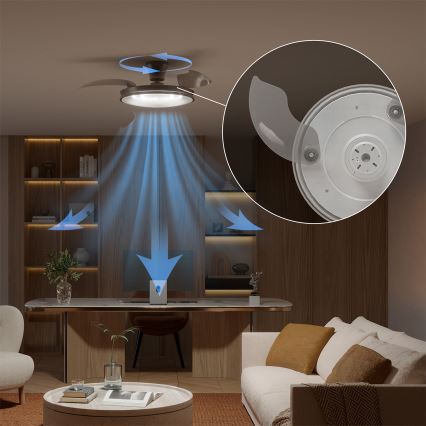 Philips - LED димований стельовий світильник з вентилятором ATLAS LED/35W/230V матовий хром + дистанційне керування