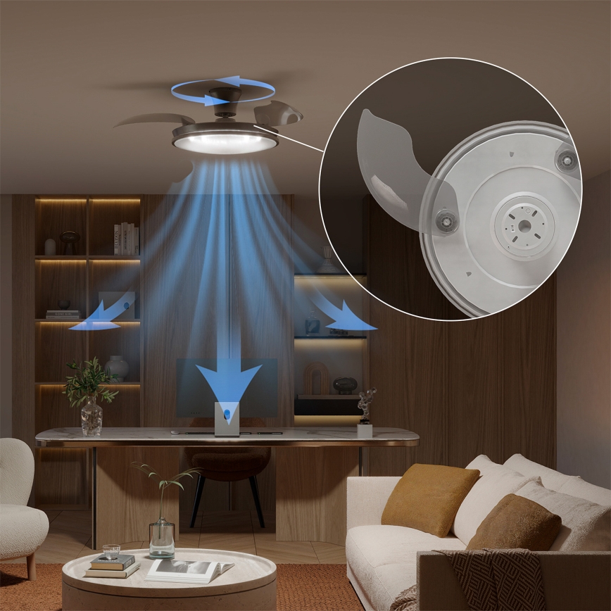 Philips - LED димований стельовий світильник з вентилятором ATLAS LED/35W/230V матовий хром + дистанційне керування