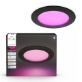 Philips - RGBW LED диммируемый встраиваемый потолочный светильник для ванной Hue SLIM LED/12W/230V 1000-20000K черный IP44