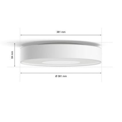 Philips -Стельовий LED RGB світильник з регулюванням яскравості Hue INFUSE LED/33,5W/230V 2000-6500K ⌀ 381 мм білий