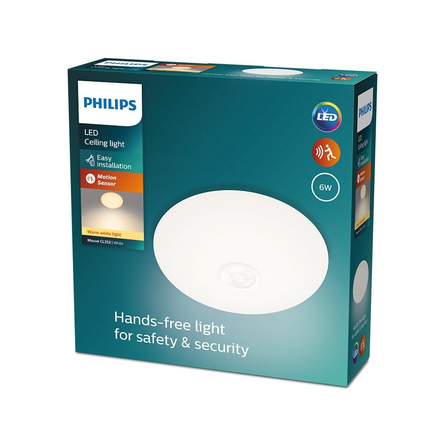 Philips - Стельовий LED світильник з датчиком MAUVE LED/6W/230V