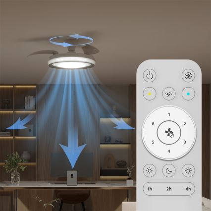 Philips - LED з регулюванням яскравості стельний світильник з вентилятором BLISS LED/35W/230V білий + пульт дистанційного керування