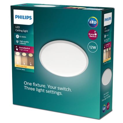 Philips - Стельовий світлодіодний світильник з регулюванням яскравості SCENE SWITCH LED/12W/230V