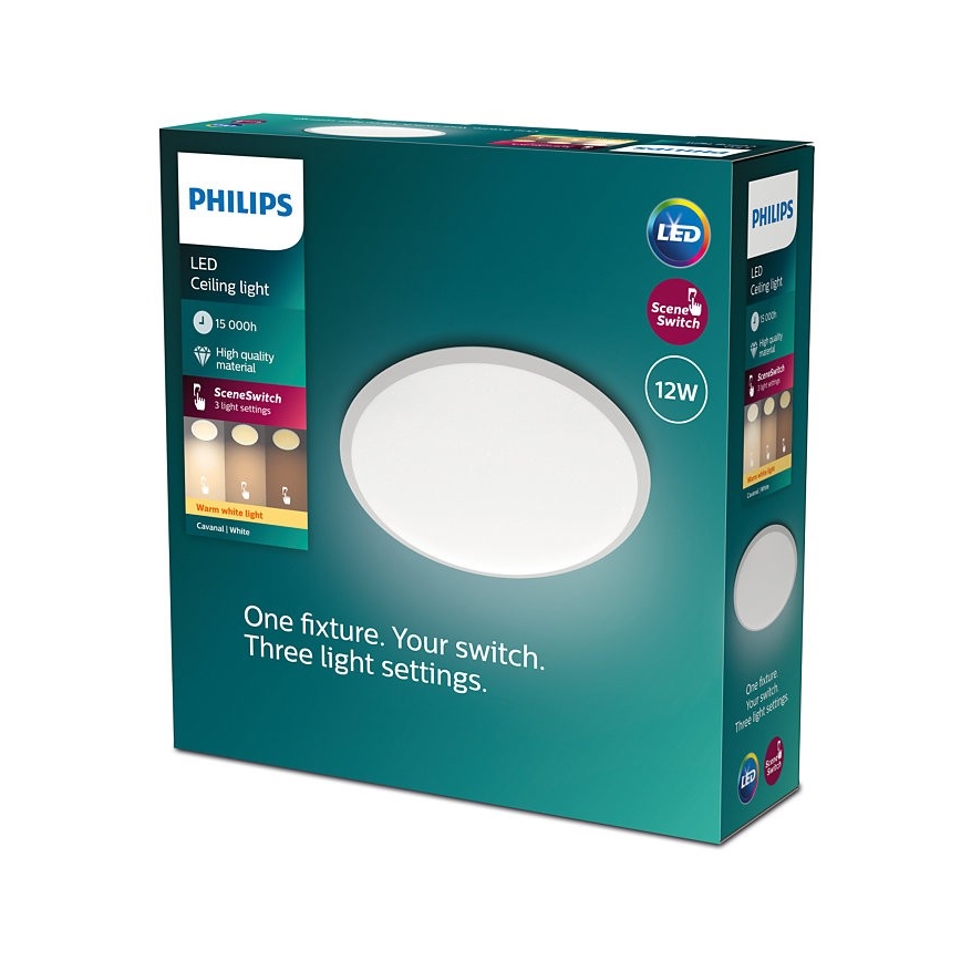 Philips - Стельовий світлодіодний світильник з регулюванням яскравості SCENE SWITCH LED/12W/230V