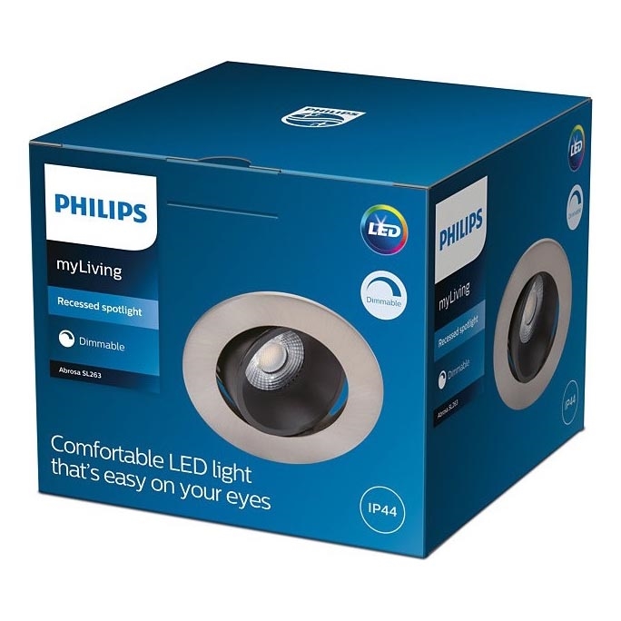 Philips - Светильник для ванной комнаты с регулируемой яркостью ABROSA 1xLED/9W/230V IP44