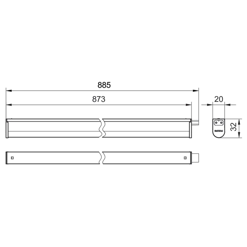 Philips - Светодиодная лампа для подсветки кухонной столешницы PROJECTLINE LED/9,6W/230V 3000/4000/6500K