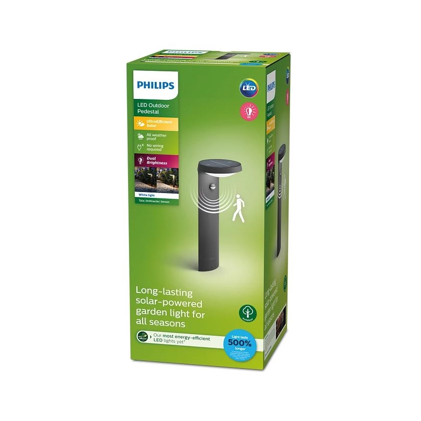 Philips - Светодиодная лампа на солнечной батарее с датчиком LED/1,2W/4V 3000K IP44