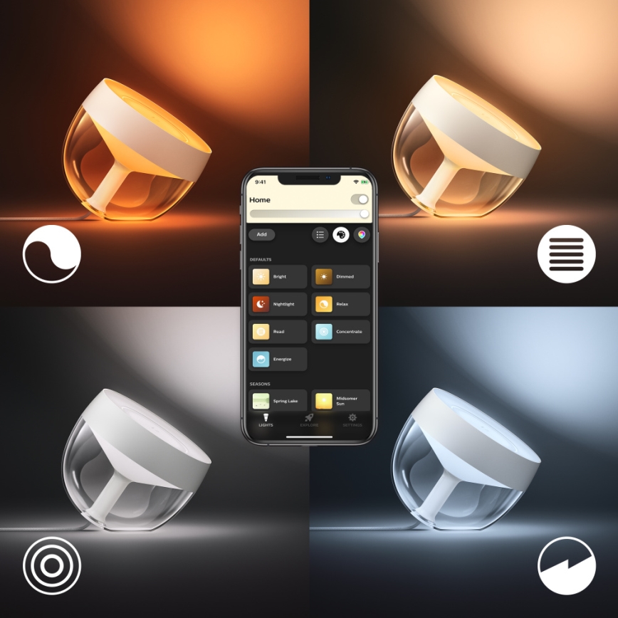 Philips - Светодиодная настольная RGB-лампа с регулированием яркости Hue IRIS LED/8,2W/230V 2000-6500K белый