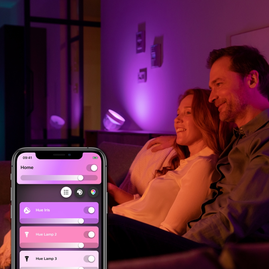 Philips - Светодиодная настольная RGB-лампа с регулированием яркости Hue IRIS LED/8,2W/230V 2000-6500K черный