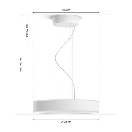 Philips - Светодиодная подвесная люстра с регулированием яркости Hue LED/33,5W/230V 2200-6500K белый + дистанционное управление