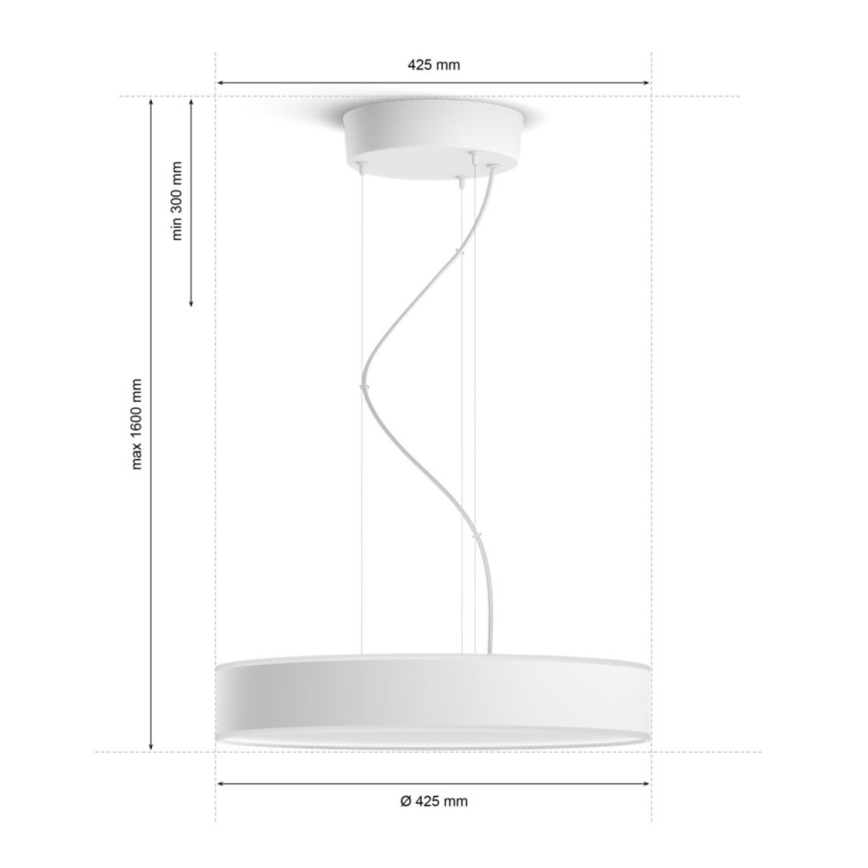 Philips - Светодиодная подвесная люстра с регулированием яркости Hue LED/33,5W/230V 2200-6500K белый + дистанционное управление