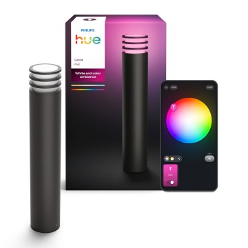 Philips - Светодиодная RGB диммируемая уличная лампа Hue LUCCA 1xE27/8,1Вт/230В 77 см 1000-20000К IP44