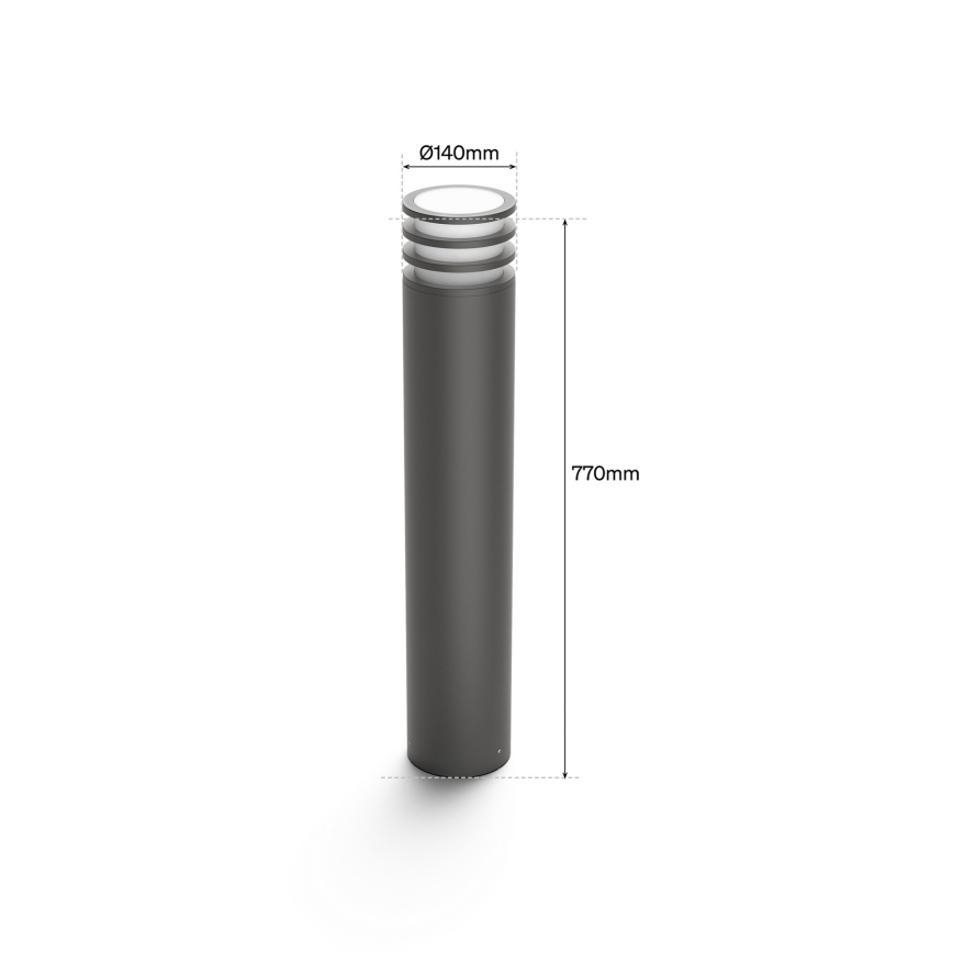 Philips - Светодиодная RGB диммируемая уличная лампа Hue LUCCA 1xE27/8,1Вт/230В 77 см 1000-20000К IP44