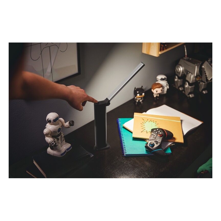 Philips - Светодиодная сенсорная настольная лампа с регулированием яркости AMBER LED/5W/5V черная